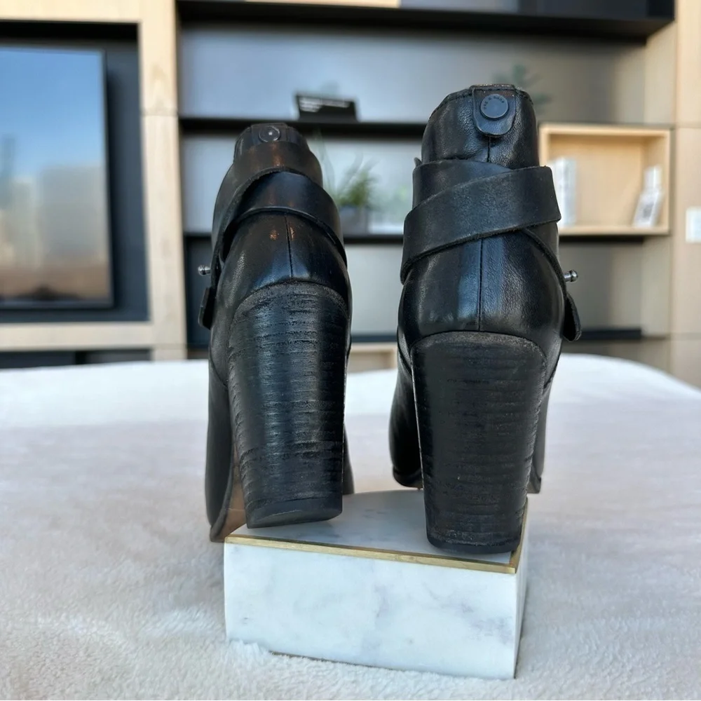rag & bone 240 mm Kinsey Ankle Black Leather Booties Boots EU 37.5 US 7.5 - Picture 4 of 14
